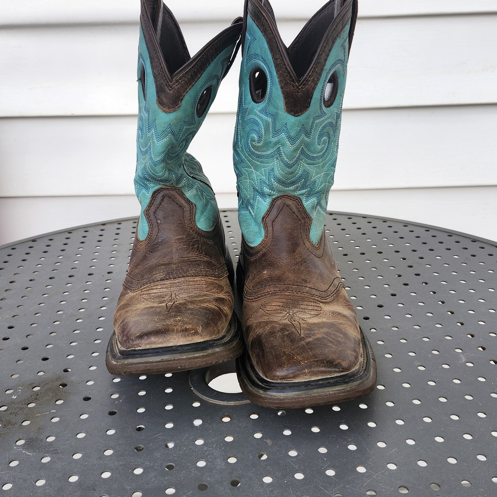 Rocky Kids' Saddle Boots in Brown and Turquiose